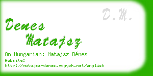 denes matajsz business card